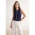 TRENDYOLMİLLA Dames Donkerblauw Colorblock Mouwloos Regular fit Blouses