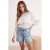 TRENDYOLMİLLA Dames Wit Effen Lang Relaxed fit Blouses