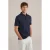 WE Fashion regular polo met ingebreid patroon donkerblauw