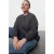 Trendyol Curve Dames Grijs Effen Lang Oversized Grote maten Sweatshirts
