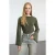 TRENDYOLMİLLA Dames Kaki Effen Lang Regular fit Blouses