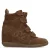 Manfield suède sneakers met sleehak – taupe