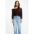 Morgan off shoulder gebreide trui – donkerbruin