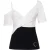 Asymmetrische wikkeltop met contrasterend paneel