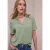 Street One Dames Blouse met korte mouwen in mousseline kwaliteit in Groen