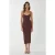 V-hals Bodycon Midi-jurk met Dunne Bandjes