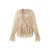 Mango kanten blouse met ruches – zand