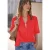 Street One Studio Dames Linnen overhemd met korte mouwen in Rood
