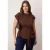 Trendyol Curve Dames Bruin Effen Mouwloos Getailleerd Grote maten Blouses