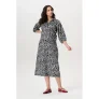 Noppies maternity zwangerschaps midi jurk met panterprint grijs