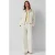 s.Oliver pantalon met ceintuur en krijtstreep beige