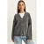 Dikke Geribbelde V-hals Longcardigan met Knopenluiting