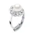 Ring Bloem Sieraden – Echte Gekweekte Zoetwaterparel Rond 7-8 mm