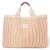 Studio Noos gestreepte strandtas Poplin Beach Bag geel