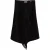Balenciaga Franje Asymmetrische Midi Rok in Zwart Wol