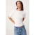 TRENDYOLMİLLA Dames Ecru Effen Driekwart mouw Getailleerd T-shirts