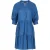 Losse blauwe jurk met ruches