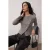 TRENDYOLMİLLA Dames Grijs Effen Lang Regular fit Blouses