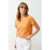 TRENDYOLMİLLA Dames Oranje Geborduurd Kort Regular fit T-shirts