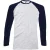 Fruit of the Loom Heren Baseball T-shirt met lange mouwen (Grijs/Diep marineblauw)