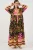 Patroon V-hals Maxi-jurk