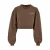 Sweatshirt rongkraag court badstof met kleine borduursels vrouw Urban Classics