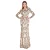 Vrouwelijke rugloze sequins jurk Goddiva