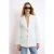 TRENDYOLMİLLA Dames Wit Effen Lang Getailleerd Blazers