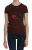 Exte Dames Bruin Hartprint Rundhals T-shirt Korte Mouw Blouse