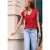 Shirt met V-hals en volantmouwen