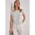 Street One Dames Shirt met hangende schouders, strepen en glitter in Beige