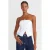 Dames Strapless Crop Blouse met Strikdetail