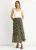Zwarte maxi-rok met bloemenprint en glitters