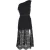 Self-Portrait midi-jurk met kanten details in zwart polyester