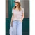 Shirt met losse schouders en strepen