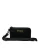 Zwarte Nylon Logo Plaquette Sleutelhanger Pouch Clutch Tas