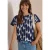 Cecil Dames Shirt met verschillende texturen en print in Blauw
