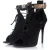 Giuseppe Zanotti x Anja Rubik Zwarte suède gladiator sandaal