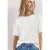 Street One Dames Shirt met ronde hals en knoopdetails in Wit