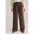 WE Fashion regular waist pantalon donkerbruin