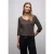 Street One Dames Shirt met hartvormige halslijn in Bruin