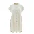 Lang blauwe jurk met papaja-print op de rug dames Mat Fashion