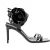 Saint Laurent Amber Flower-corsage Sandalen In Zwart Glanzend Leer