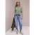 Street One Dames Shirt met ronde hals in gebreide look in Groen