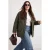 TRENDYOLMİLLA Dames Kaki Effen Lang Regular fit Grote maten Jassen