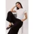 TRENDYOLMİLLA Dames Ecru Effen Kort Regular fit T-shirts