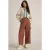 White Stuff Romy Wide Leg Cropped Trouser Dark Tan
