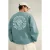 TRENDYOL MAN Heren Groen Bloemen Lang Oversized Sweatshirts