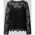 Pieces Regular fit blouse met lange mouwen van kant, model ‘OLLINE’