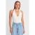 Geribde Halternek Brei Blouse